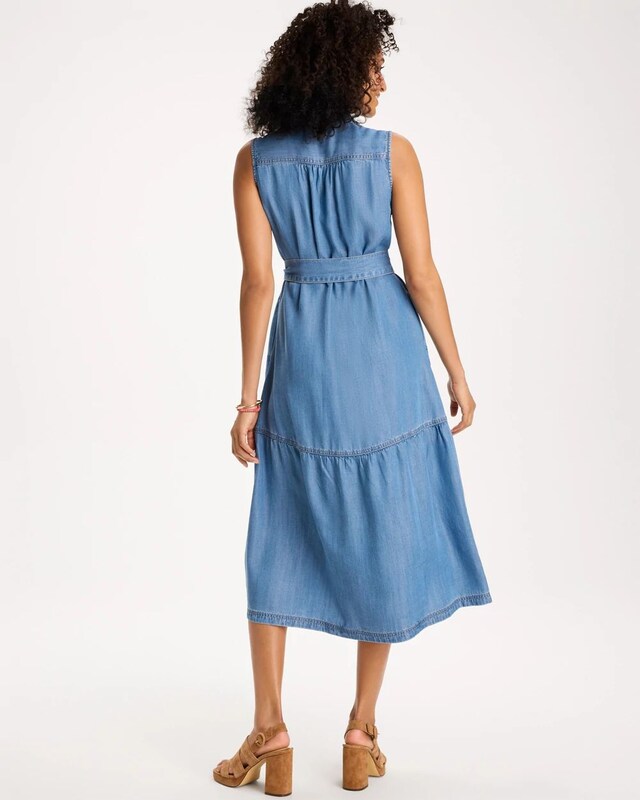 Twill Denim Belted Shirtdress - image 3